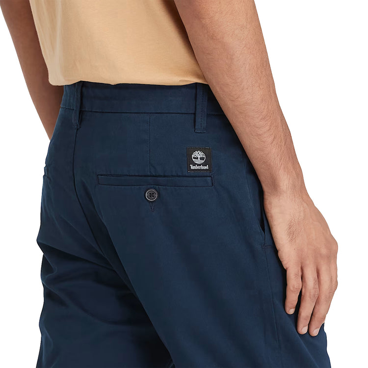 Pantaloni Chino Uomo CLaremont in Twill Blu dettaglio retro