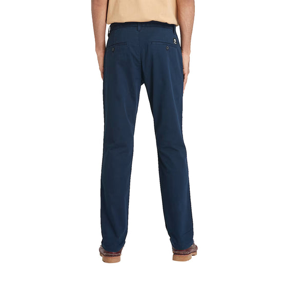 Pantaloni Chino Uomo CLaremont in Twill Blu modello retro