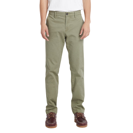 Pantalone Chino Uomo Slim fit Verde modello frontale