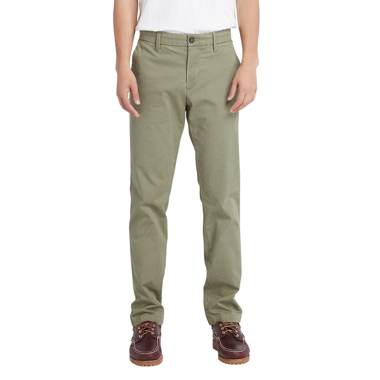 Pantalone Chino Uomo Slim fit Verde modello frontale