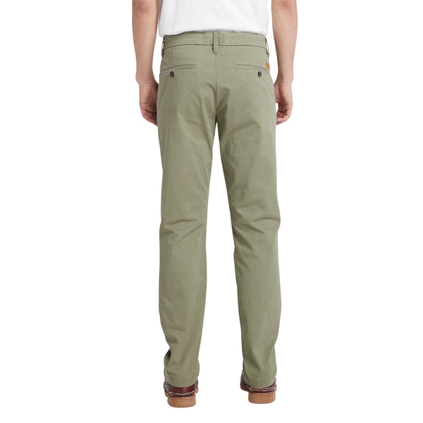 Pantalone Chino Uomo Slim fit Verde modello retro