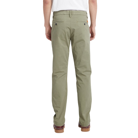 Pantalone Chino Uomo Slim fit Verde modello retro