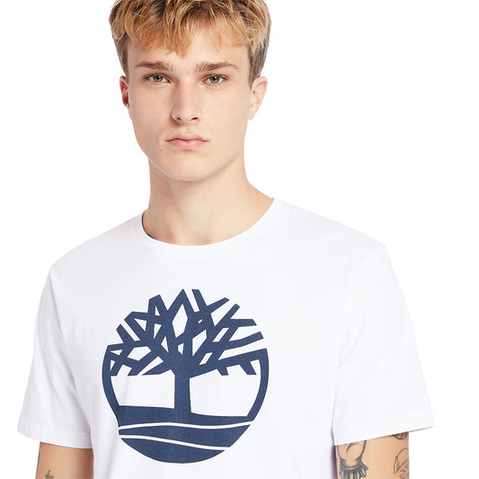 T-shirt Uomo con Logo Albero Kennebec River Bianco