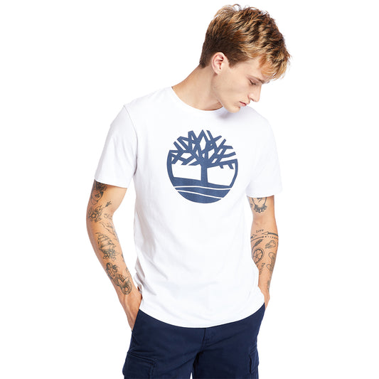 T-shirt Uomo con Logo Albero Kennebec River Bianco