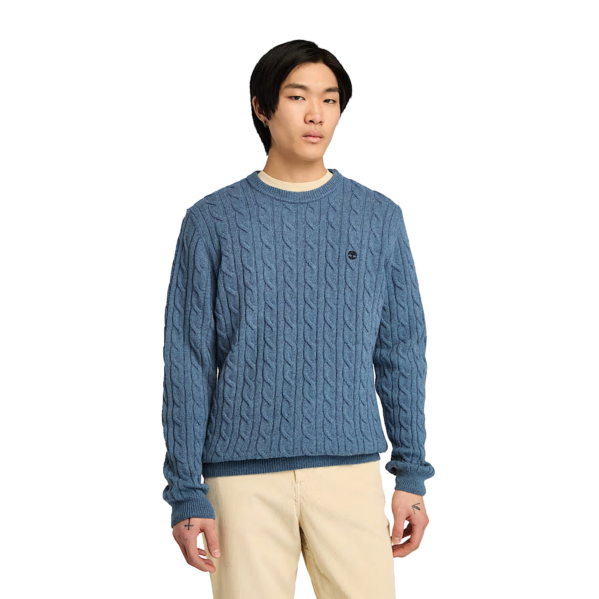 Maglione Uomo Phillips Brook Azzurro modello frontale 