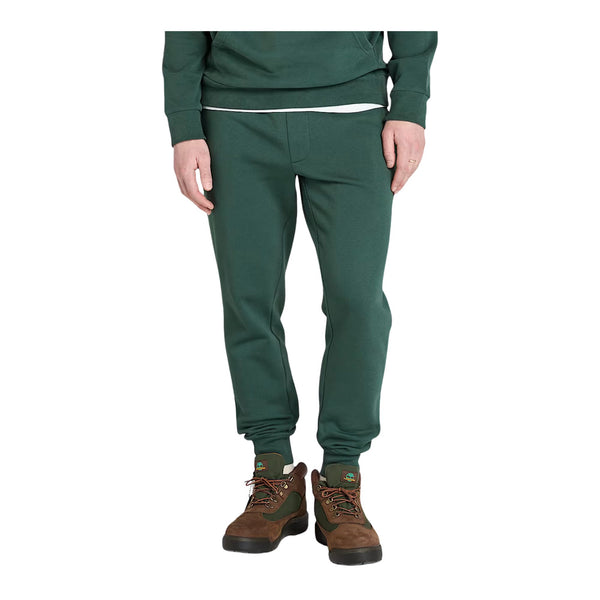 Pantalone Uomo Exter River Verde, con orlo a coste e logo ricamato 