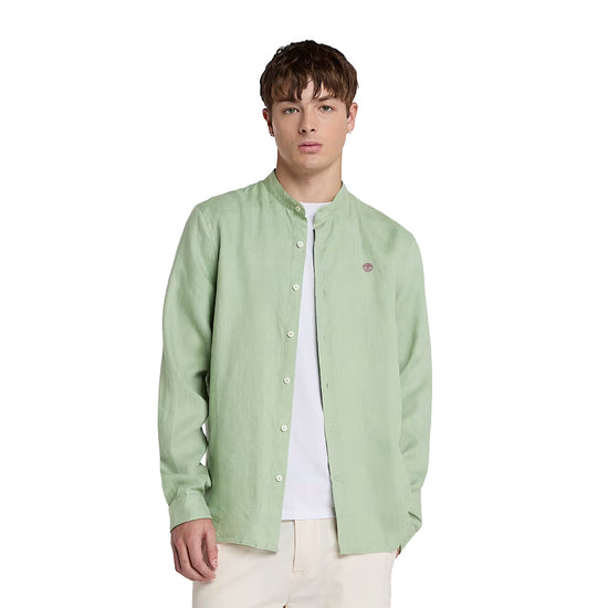Camicia Uomo Mill Brook in Lino Verde - Main Image