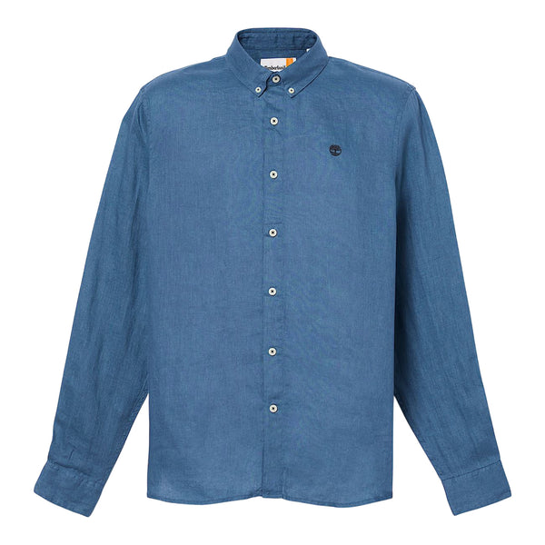 Camicia Uomo in Lino Mill Brook Blu