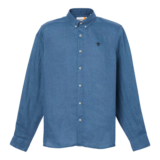 Camicia Uomo in Lino Mill Brook Blu