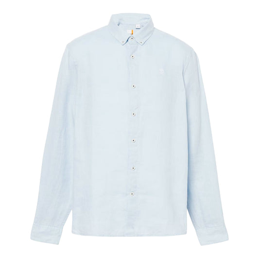 Camicia Uomo in Lino Mill Brook Celeste chiaro