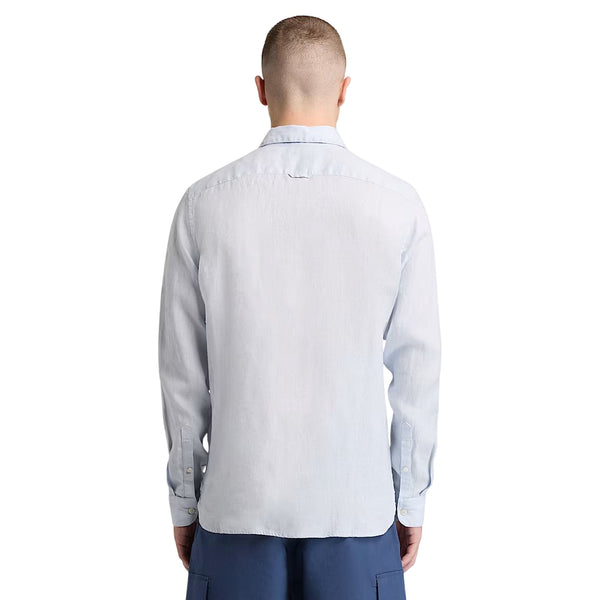 Camicia Uomo in lino Mill Brook Grigio modello retro