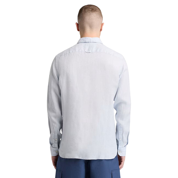 Camicia Uomo in lino Mill Brook Grigio modello retro