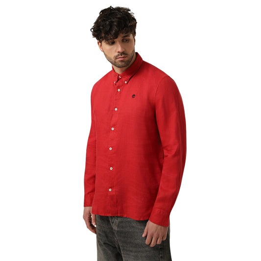 Camicia Uomo in lino Mill Brook Rosso