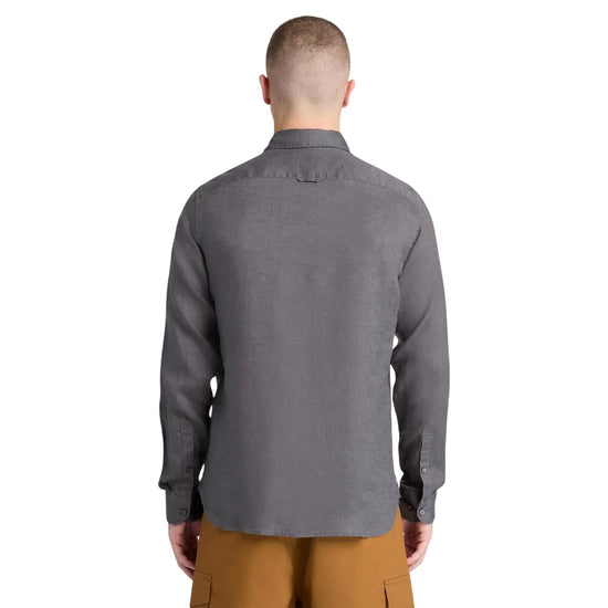 Camicia Uomo in lino Mill Brook Grigio modello retro