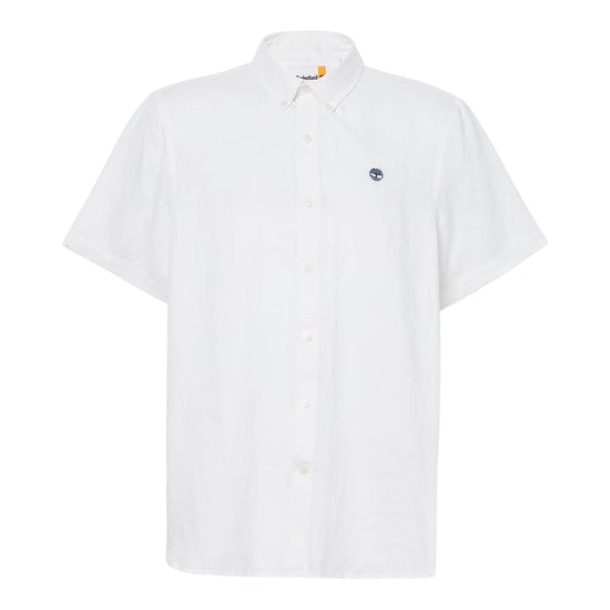 Camicia Uomo Maniche Corte in Lino Mill Brook Bianco