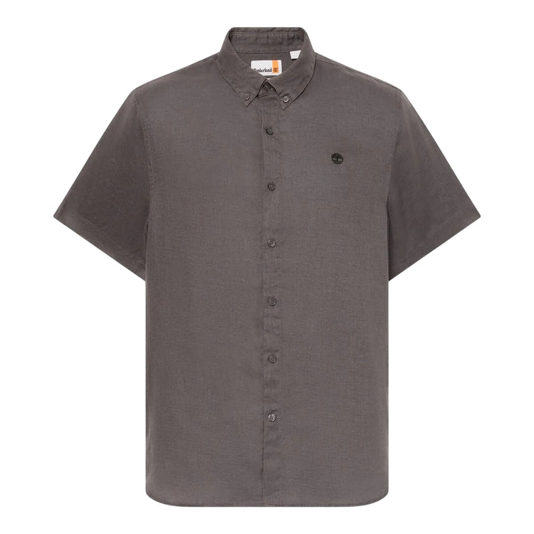 Camicia Uomo Mill Brook a manica corta in lino Grigio