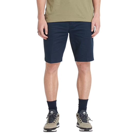 Shorts Chino Uomo in Twill Claremont Blu scuro modello frontale