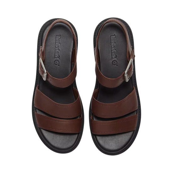 Sandalo Donna Stone Street con plateau Marrone scuro