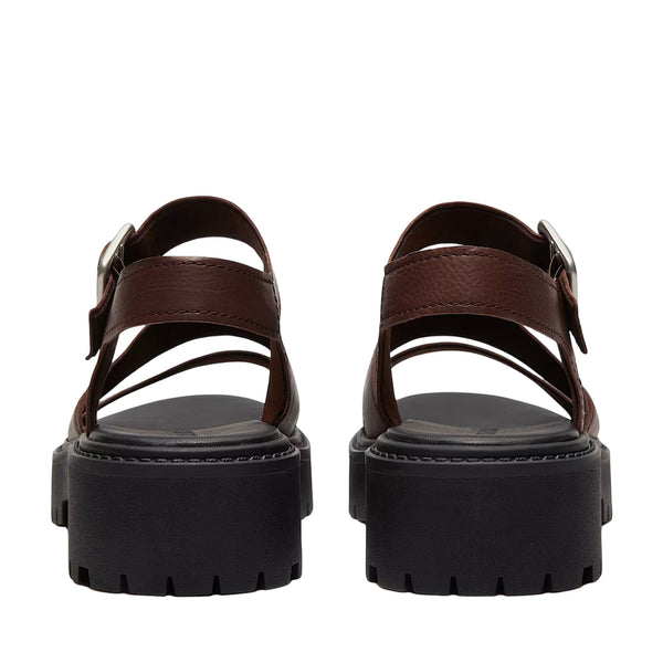 Sandalo Donna Stone Street con plateau Marrone scuro retro