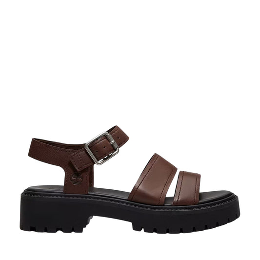 Sandalo Donna Stone Street con plateau Marrone scuro