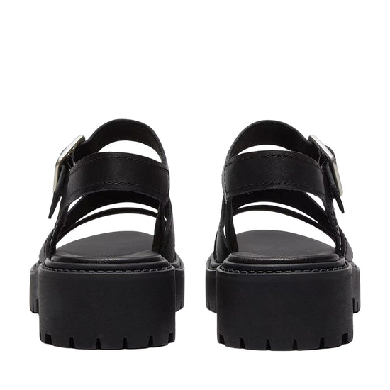 Sandalo Donna Stone Street con plateau Nero