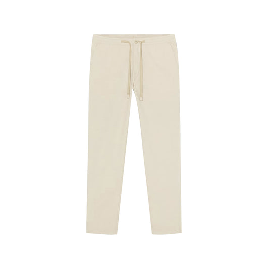 Pantaloni Joggers Uomo in Cotone e Lino Beige