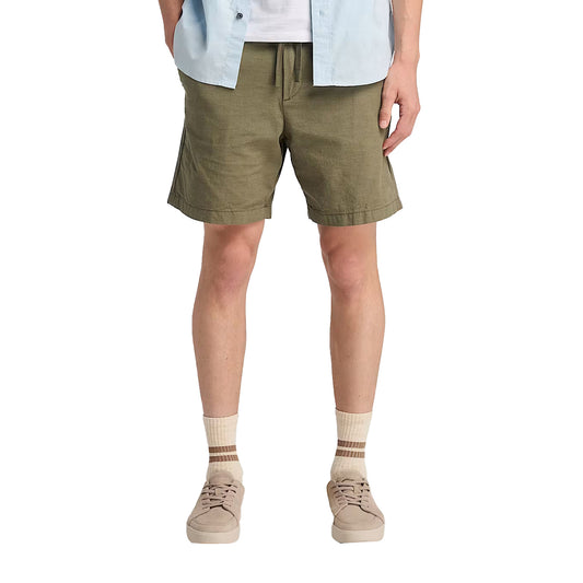 Shorts Uomo in Cotone e Lino Verde modello frontale