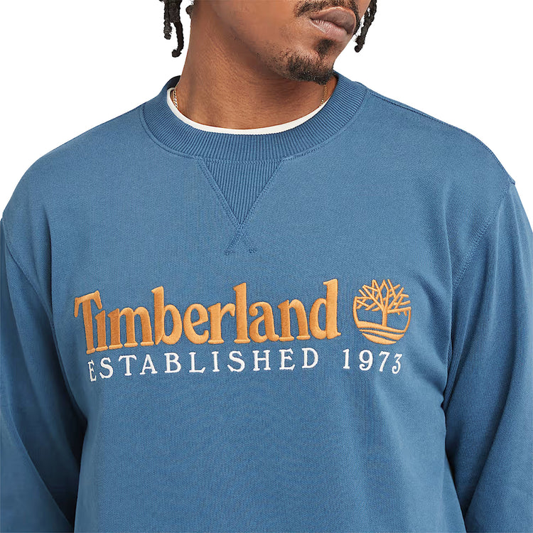 Established 1973 Denim Crewneck Logo Sweatshirt