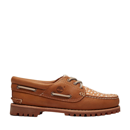 Scarpa da barca Donna Authentic 3-Eye inserto in pelo, marrone