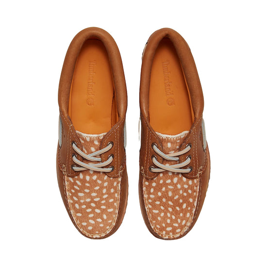 Scarpa da barca Donna Authentic 3-Eye inserto in pelo, marrone