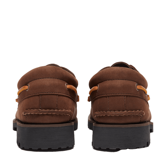 Scarpa da barca Uomo Authentic 3-Eye Lug Handsewn marrone retro