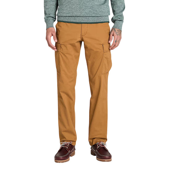 Pantaloni Cargo Uomo in Twill Brookline Giallo scuro modello frontale