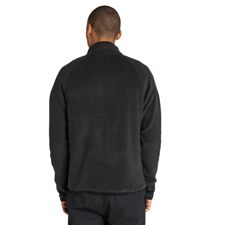 Giacca Uomo in pile nero con zip modello retro