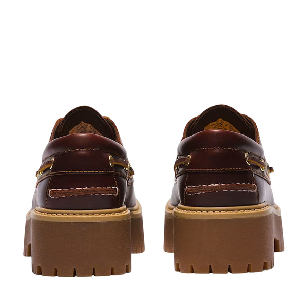 Scarpe da barca Donna con Plateau Stone Street marrone scuro retro