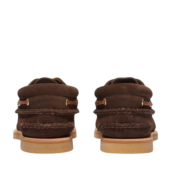 Scarpa da Barca Uomo Crafted in pelle scamosciata marrone scuro retro