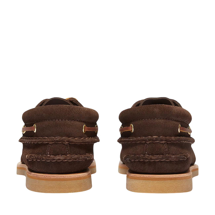 Scarpa da Barca Uomo Crafted in pelle scamosciata marrone scuro retro