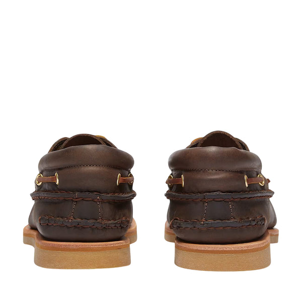 Scarpa da Barca Uomo Crafted in pelle marrone scuro retro