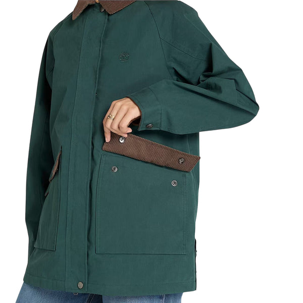 Cappotto Donna Barn Impermeabile Wenham Verde scuro dettaglio tasca