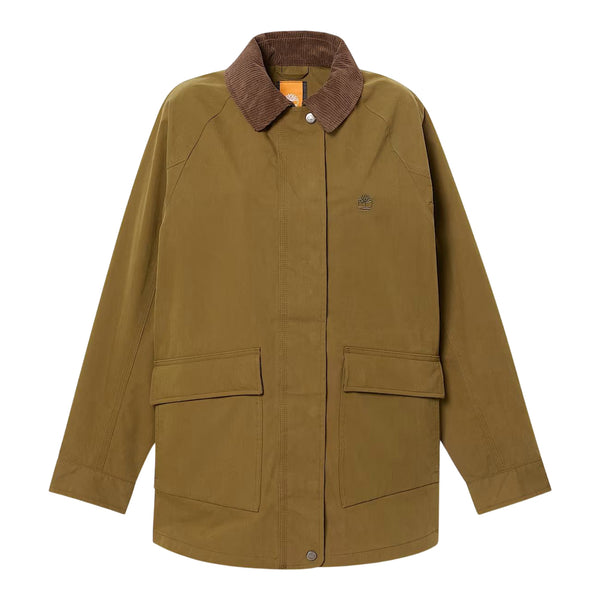 Cappotto impermeabile da donna in verde scuro