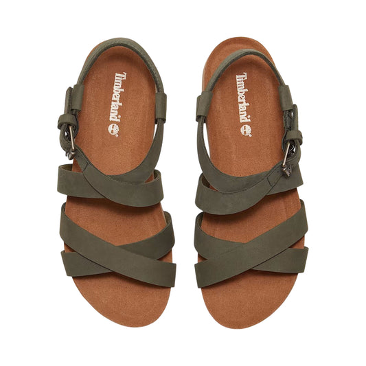 Sandalo Donna Malibu Waves con intrecci Verde scuro