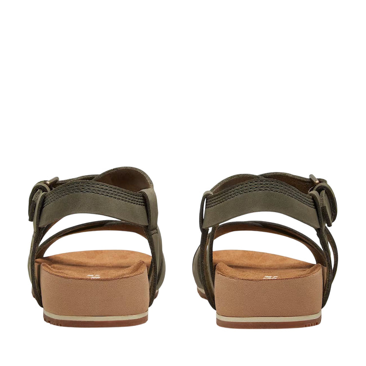 Sandalo Donna Malibu Waves con intrecci Verde scuro retro