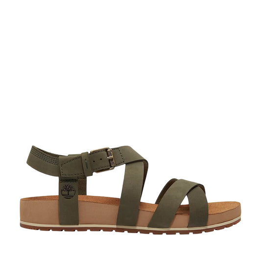 Sandalo Donna Malibu Waves con intrecci Verde scuro