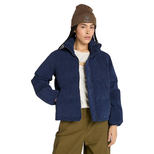 Piumino Donna in velluto a coste Welch Mountain Blu modello frontale