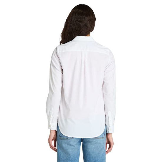 Camicia Donna Oxford in cotone Bianco modella retro