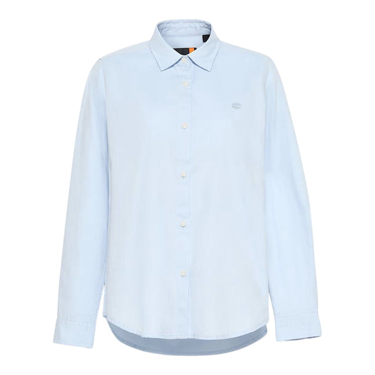 Camicia Donna Oxford Long-Sleeve Celeste, con colletto classico