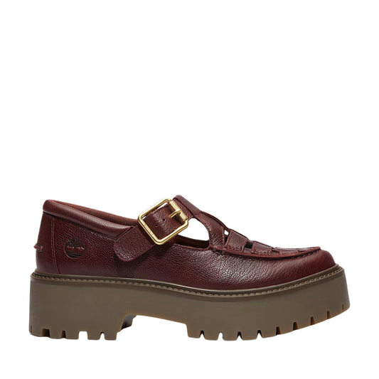 Scarpe Donna con Plateau e Fibbia Stone Street Bordeaux