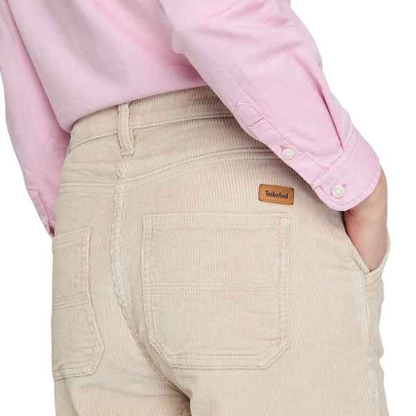Pantaloni Donna in velluto a coste Délavé Beige dettaglio retro