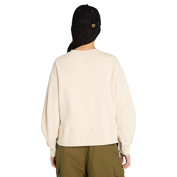 Felpa Donna Girocollo Lush Comfort Beige modella retro