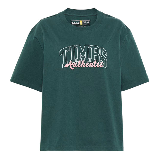 T-shirt Donna con grafica varsity Verde scuro