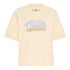 T-shirt Donna Beige con grafica sul petto e maniche corte